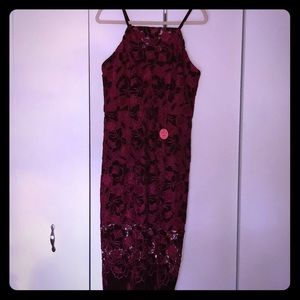Lace and velvet party dress